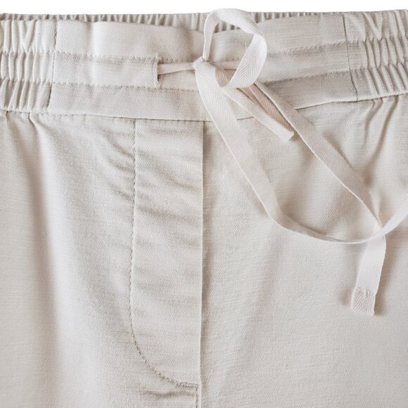 Talbots Petite Medium Easy Slim Crop Pants Pockets Cobblestone Ecru, Like New - Picture 5 of 11